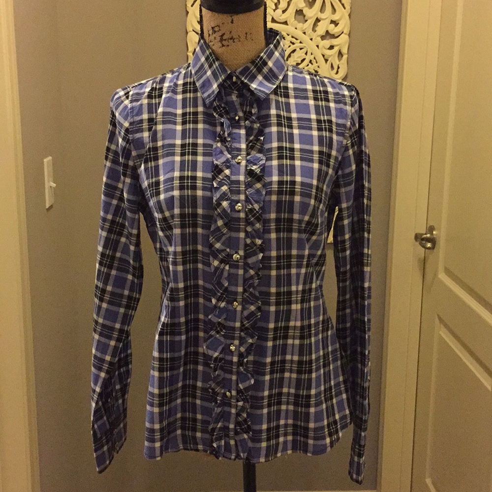 🌷3 for$20🌷Banana republic blue check shirt